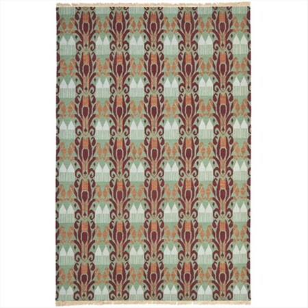 Safavieh 8 x 10 ft. Rectangle- Contemporary David Easton Sunset Coral Hand Knotted Rug DVE511A-8
